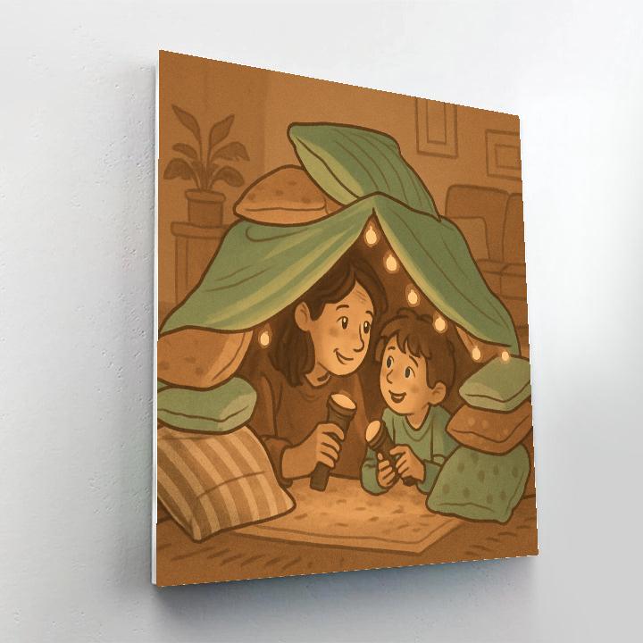 Mother And Child Fort Building painting number kit