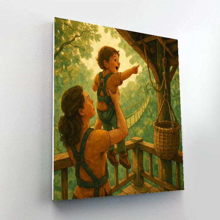 Rainforest Treehouse Visit painting number kit