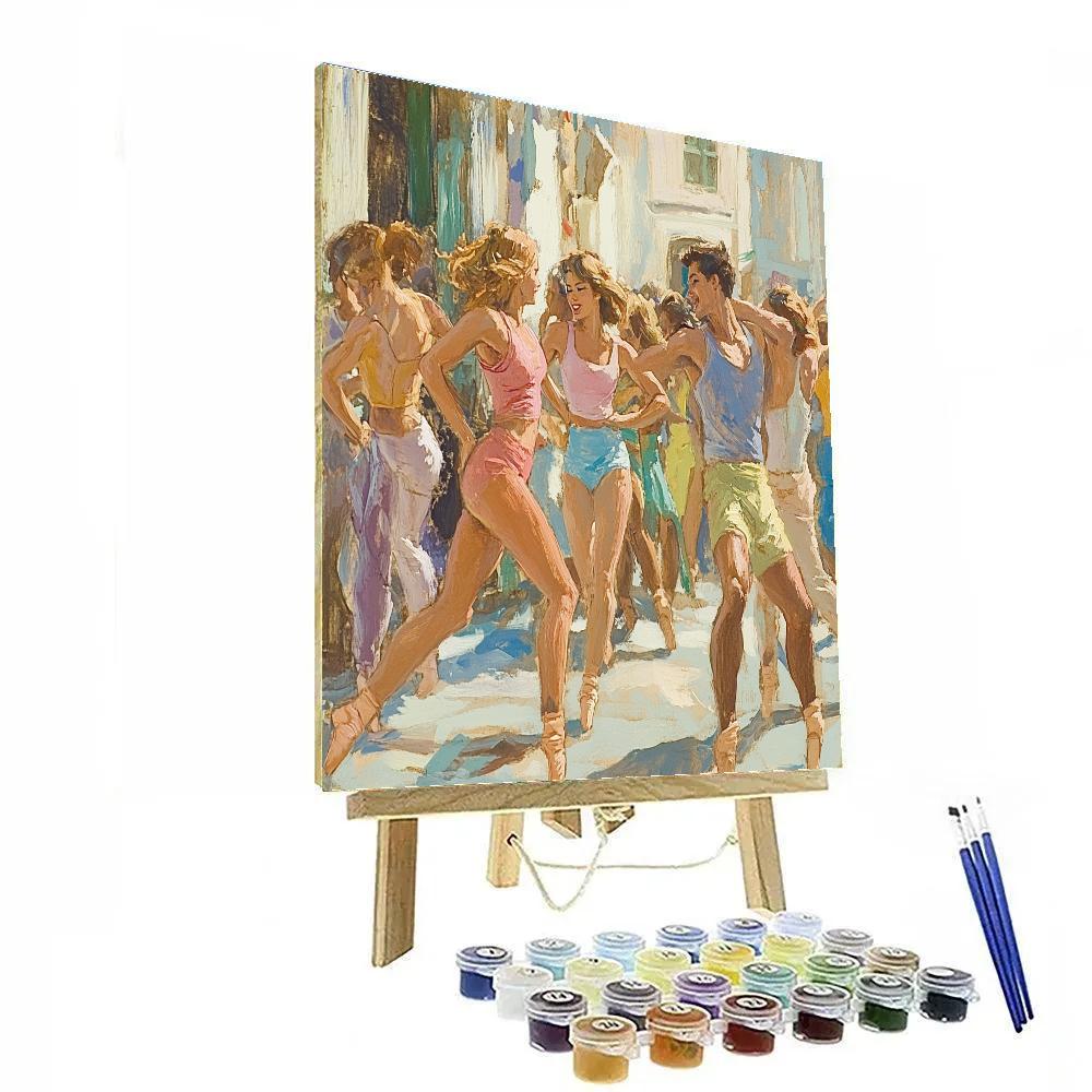 Degas Inspired Café Dancers paint by color