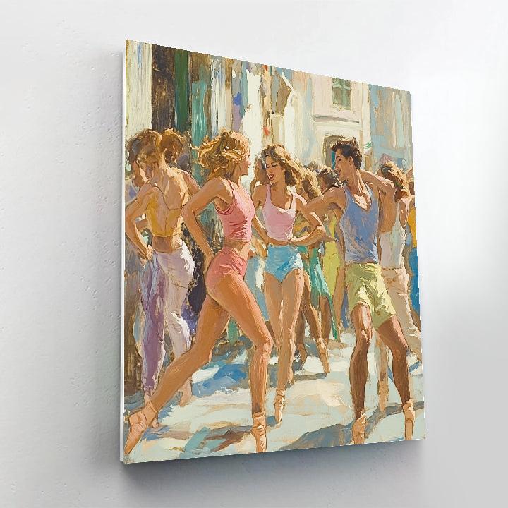 Degas Inspired Café Dancers paint by color