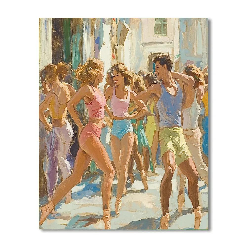 Degas Inspired Café Dancers paint by color