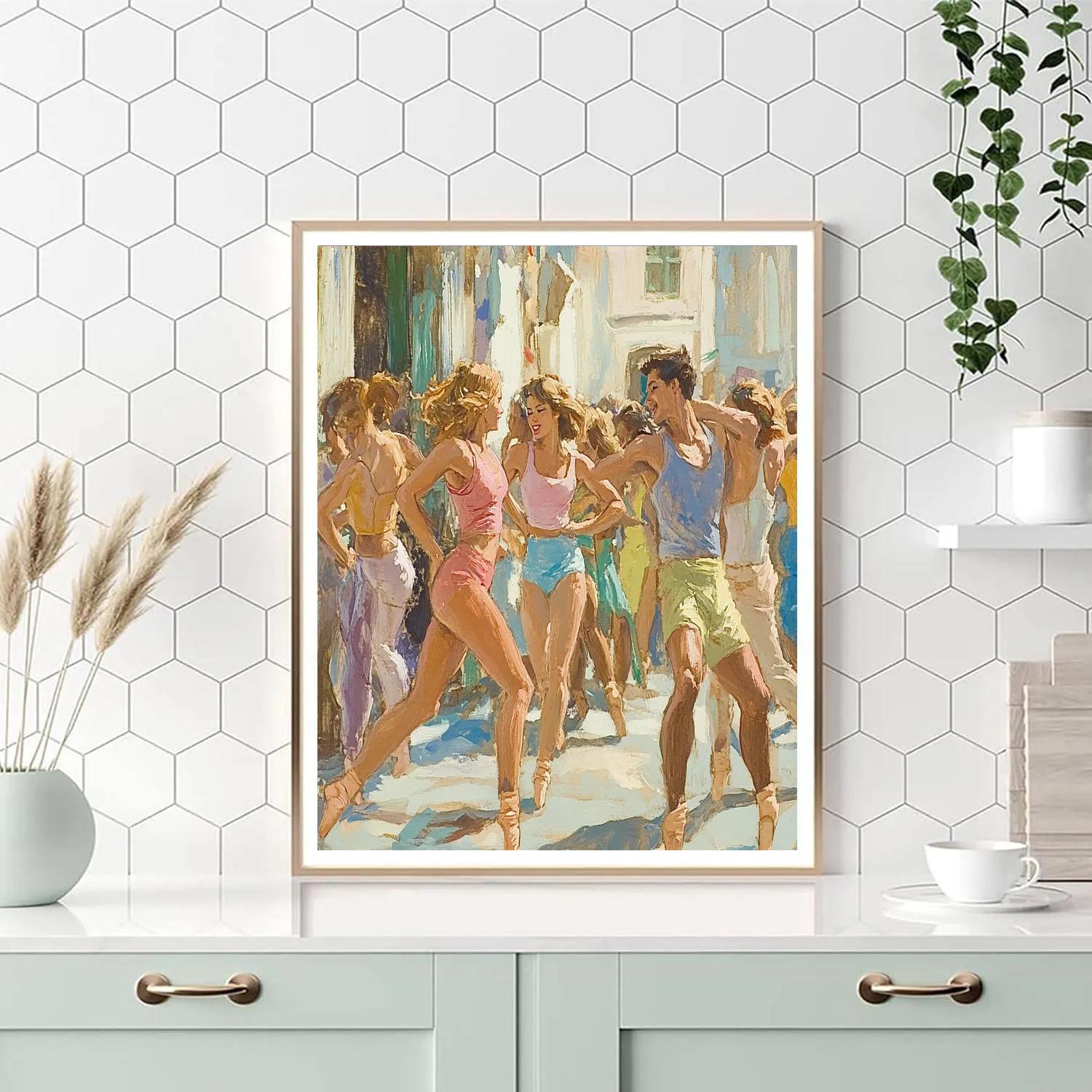 Degas Inspired Café Dancers paint by color