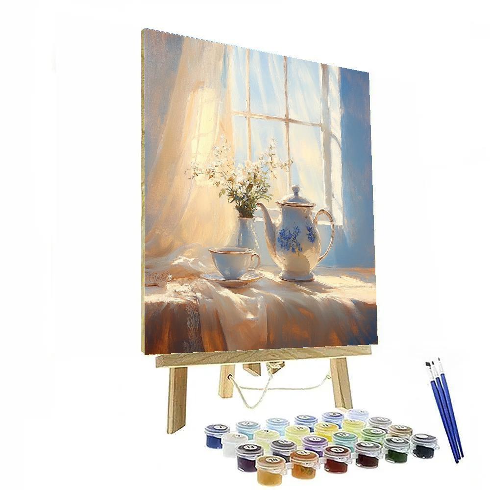Vermeer Inspired Afternoon Tea paint by color