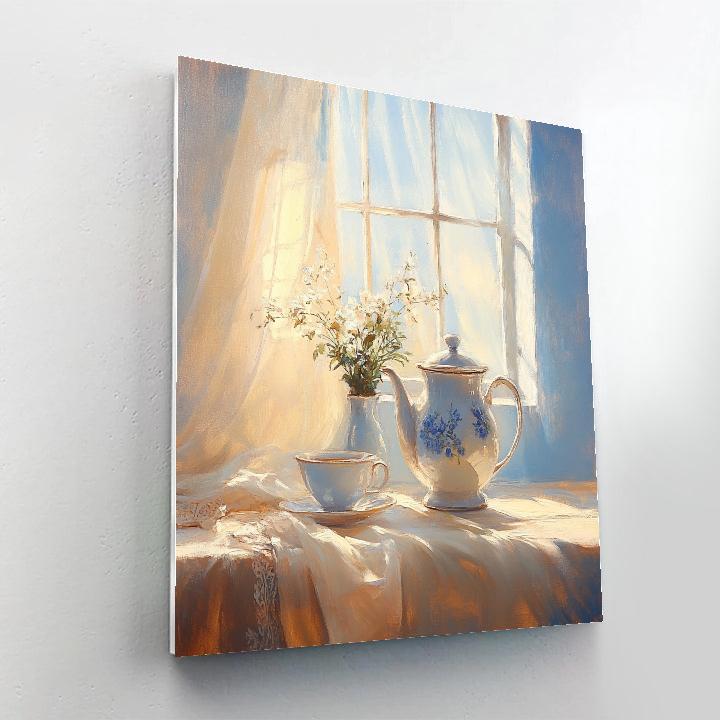 Vermeer Inspired Afternoon Tea paint by color