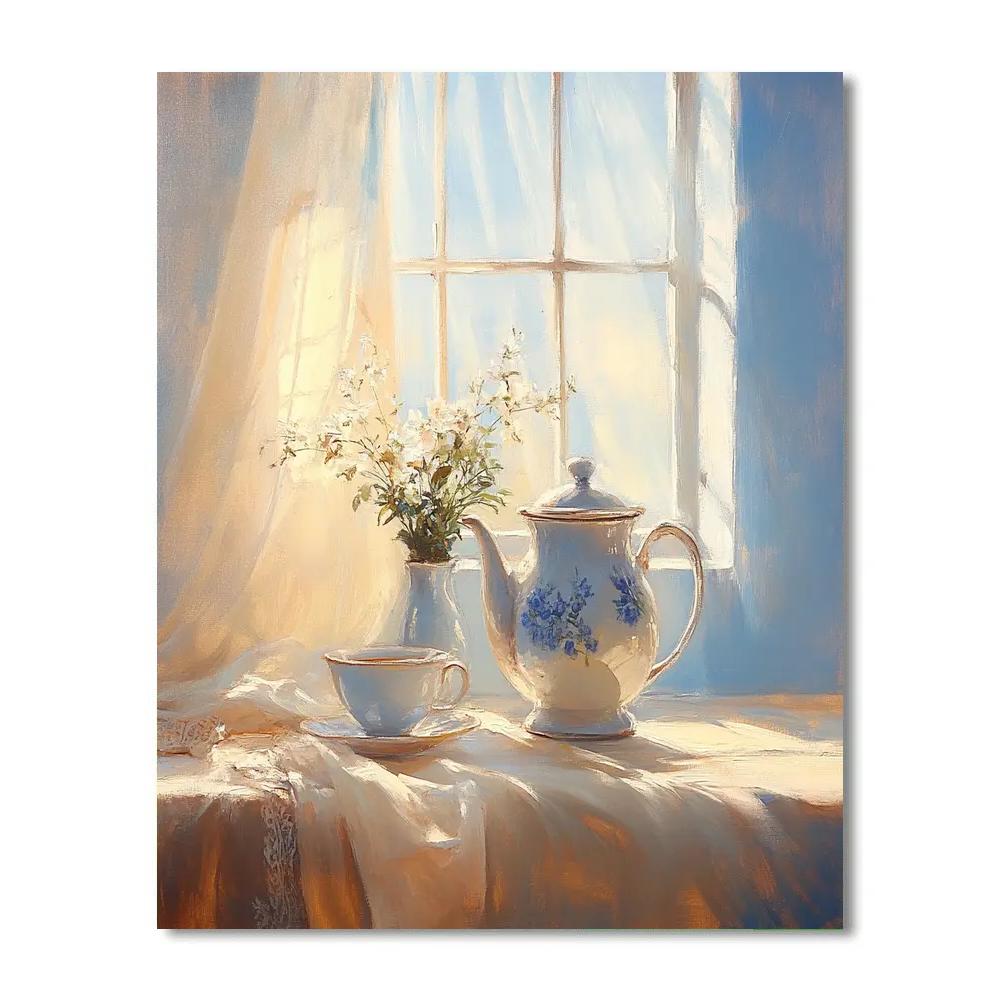 Vermeer Inspired Afternoon Tea paint by color