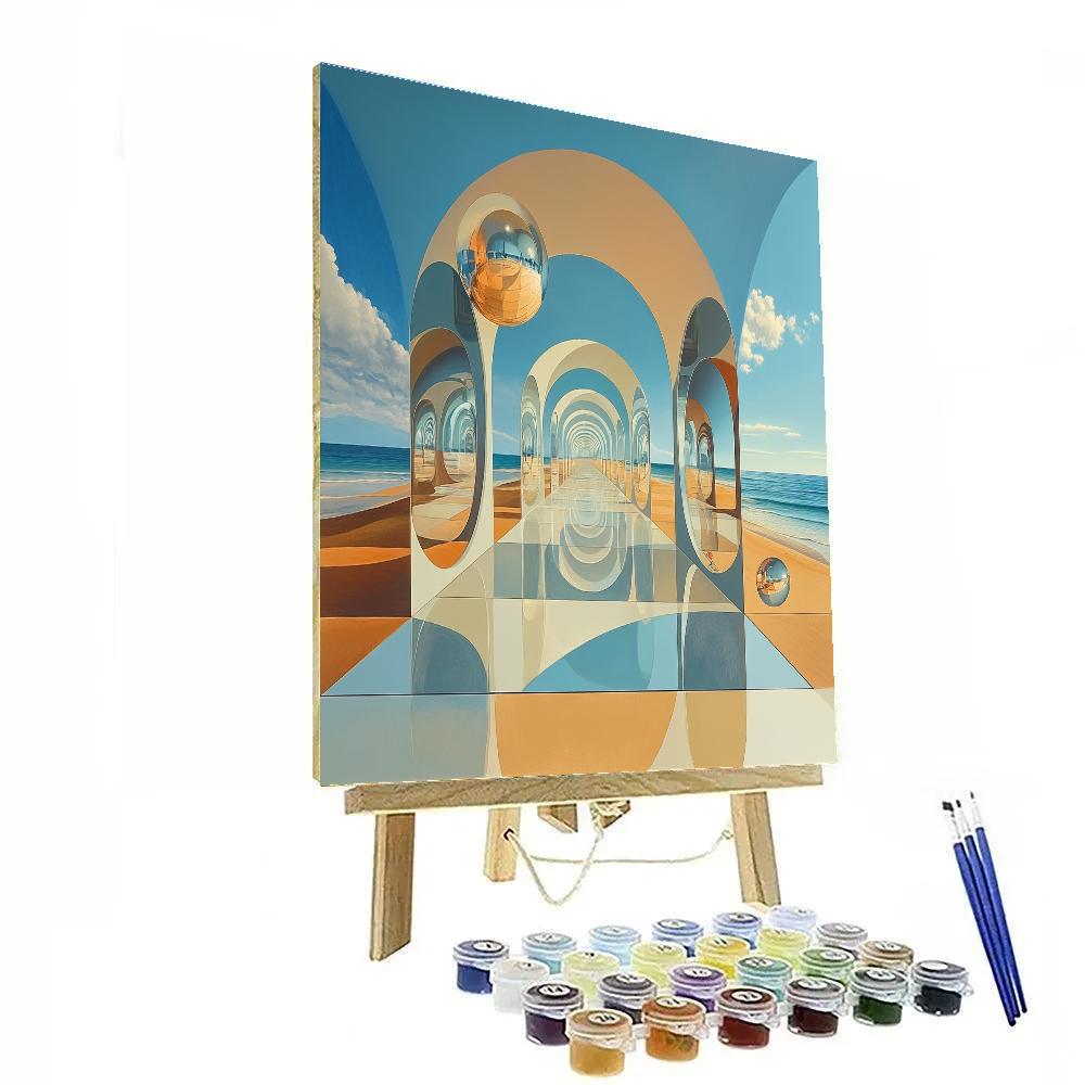 Dali Inspired Corridor Of Mirrors Paint by numbers art