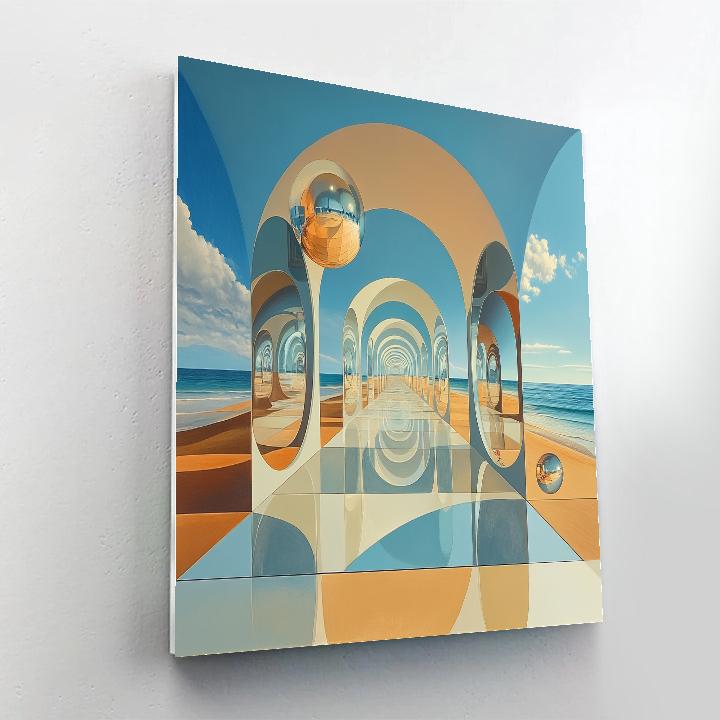 Dali Inspired Corridor Of Mirrors Paint by numbers art