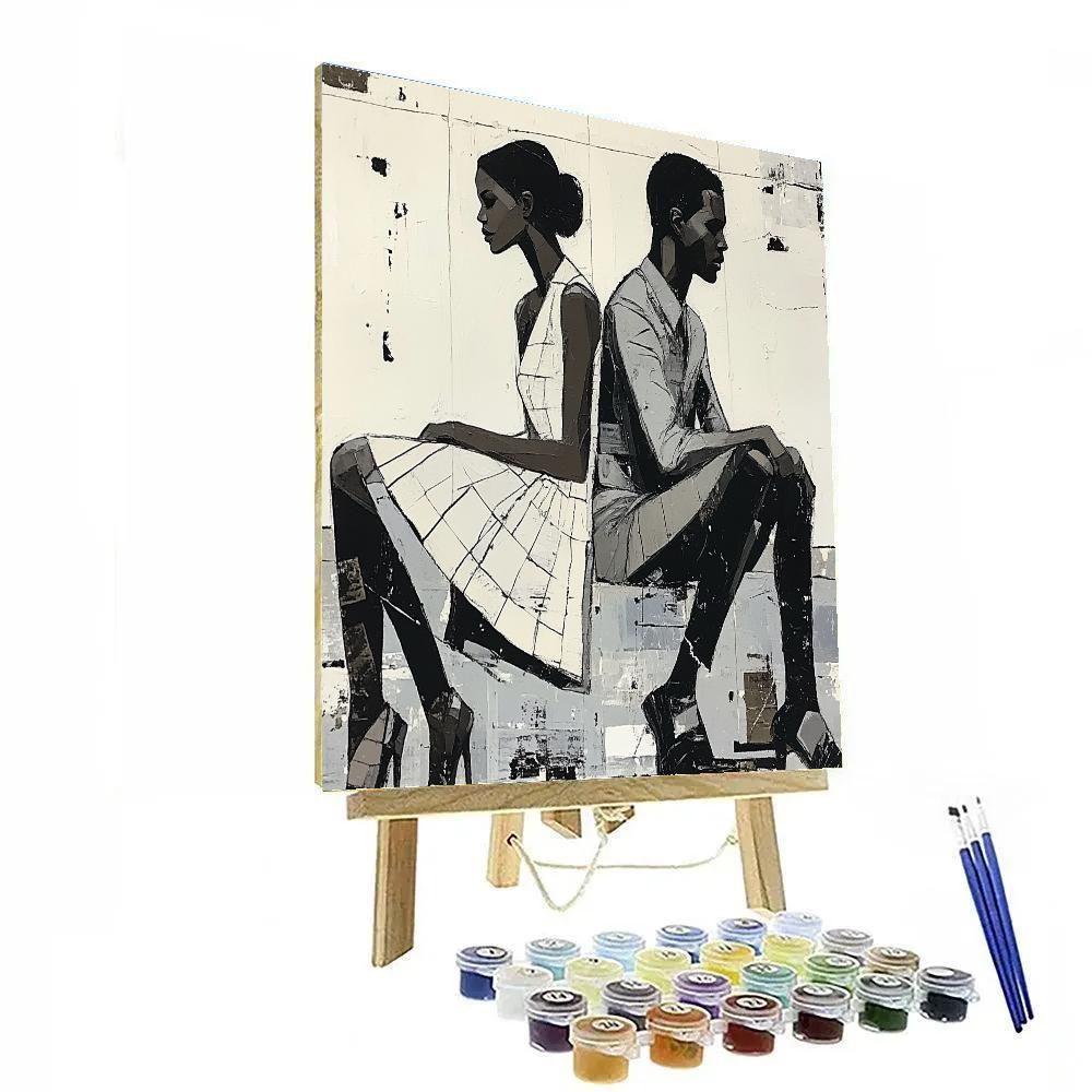 Schiele Inspired Expressive Couple paint by numbers