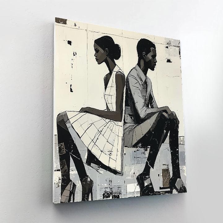 Schiele Inspired Expressive Couple paint by numbers