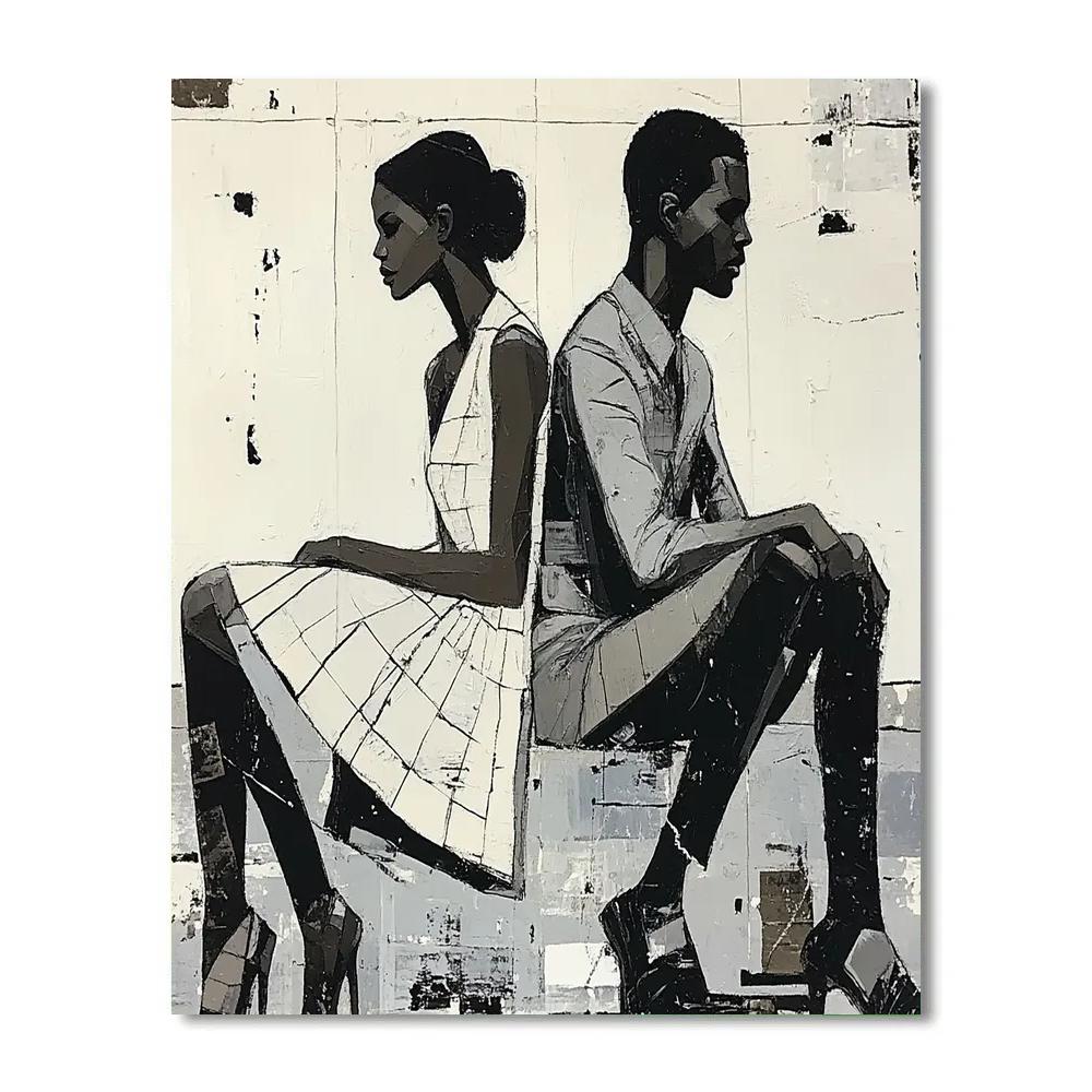 Schiele Inspired Expressive Couple paint by numbers