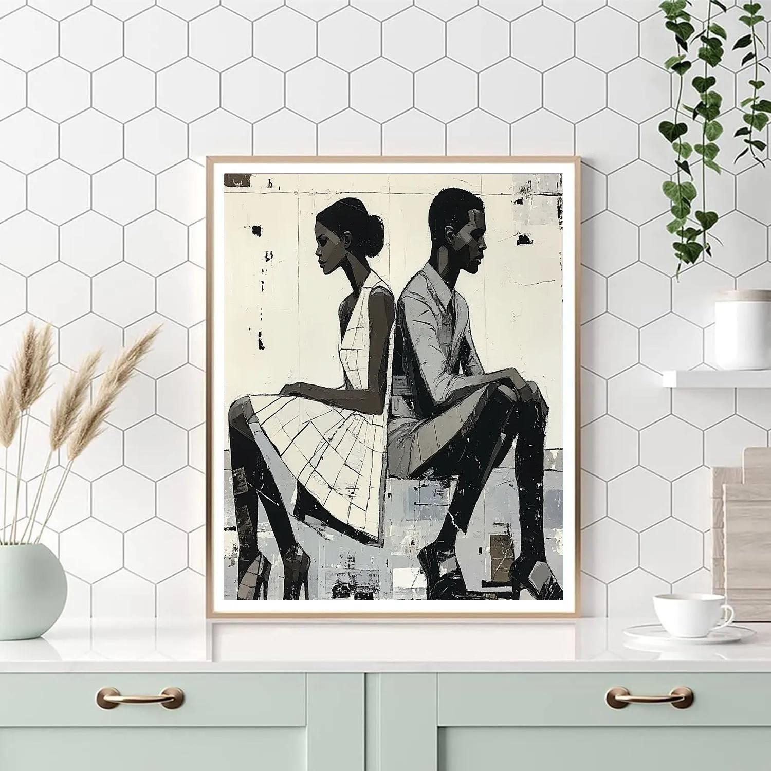 Schiele Inspired Expressive Couple paint by numbers