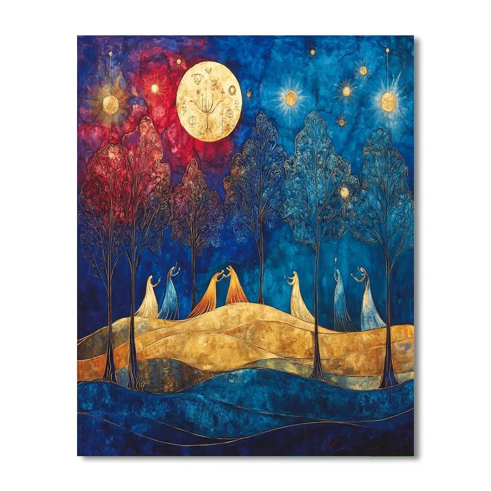 Blake Inspired Celestial Choir paint by number
