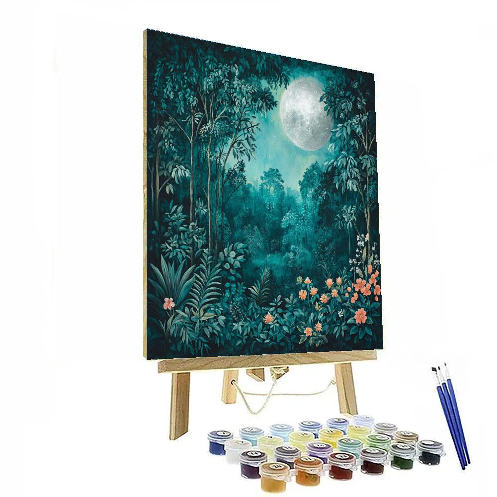 Rousseau Inspired Moonlit Jungle Painting by numbers kit
