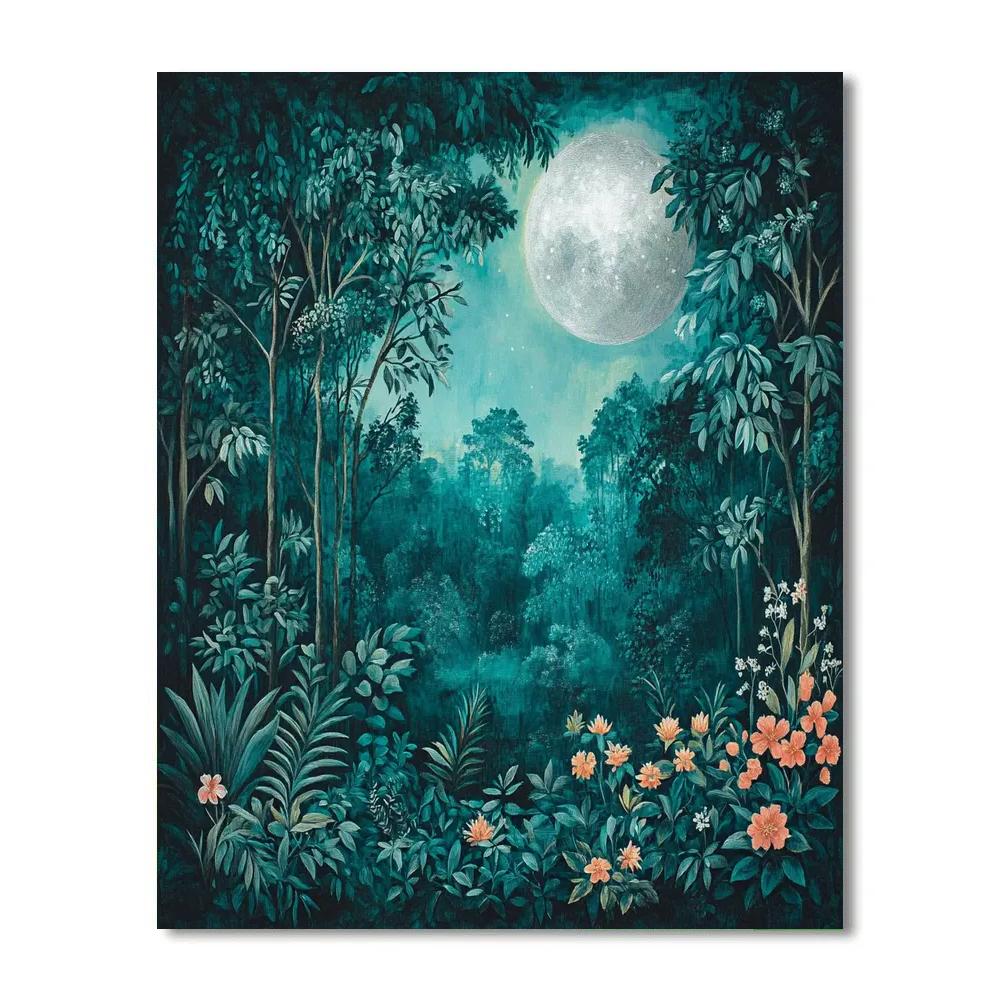 Rousseau Inspired Moonlit Jungle Painting by numbers kit