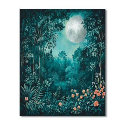 Rousseau Inspired Moonlit Jungle Painting by numbers kit
