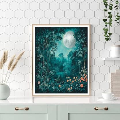 Rousseau Inspired Moonlit Jungle Painting by numbers kit