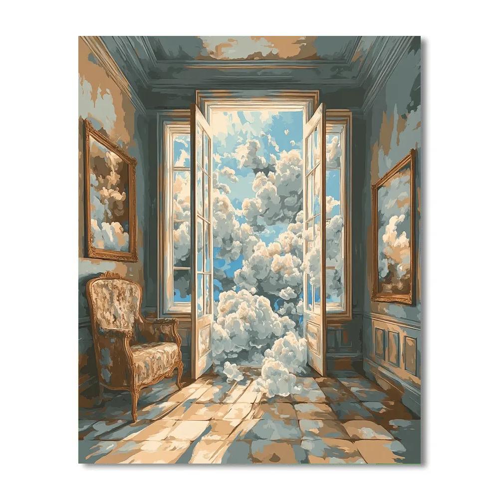 Magritte Inspired Sky Window Painting by numbers kit