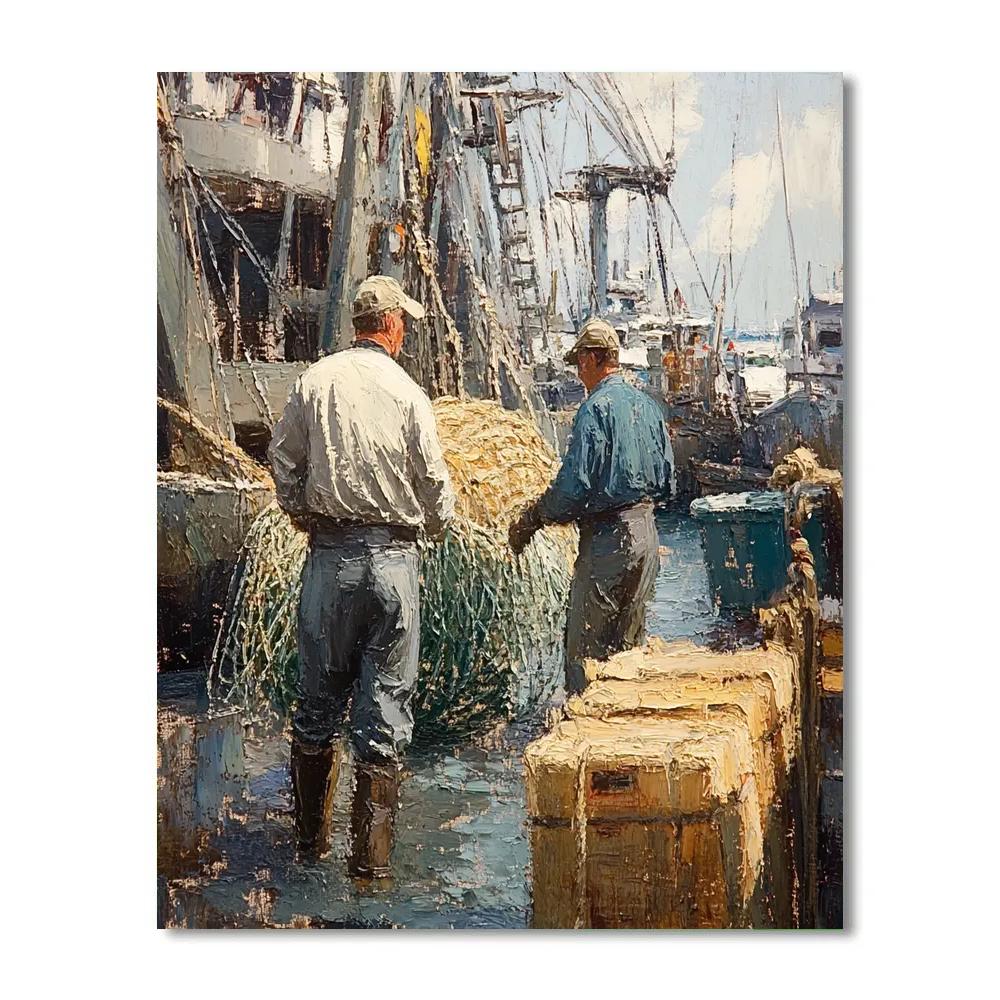 Courbet Inspired Fishermen Paint by numbers kits
