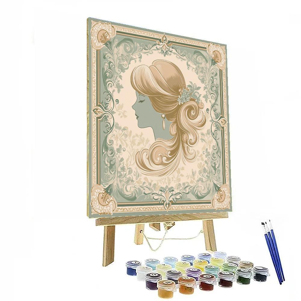 Mucha Inspired Perfume Ad Painting by numbers kit