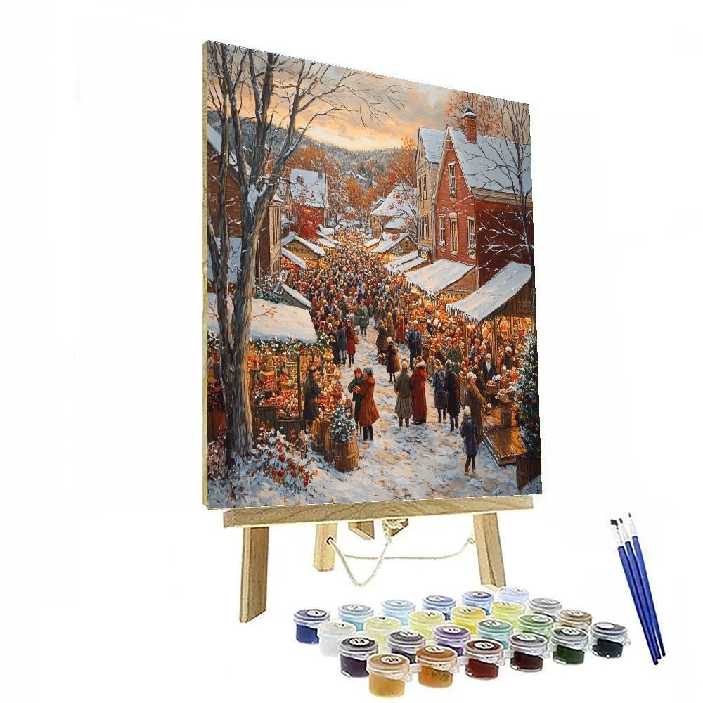 Bruegel Inspired Winter Market Painting by numbers kit