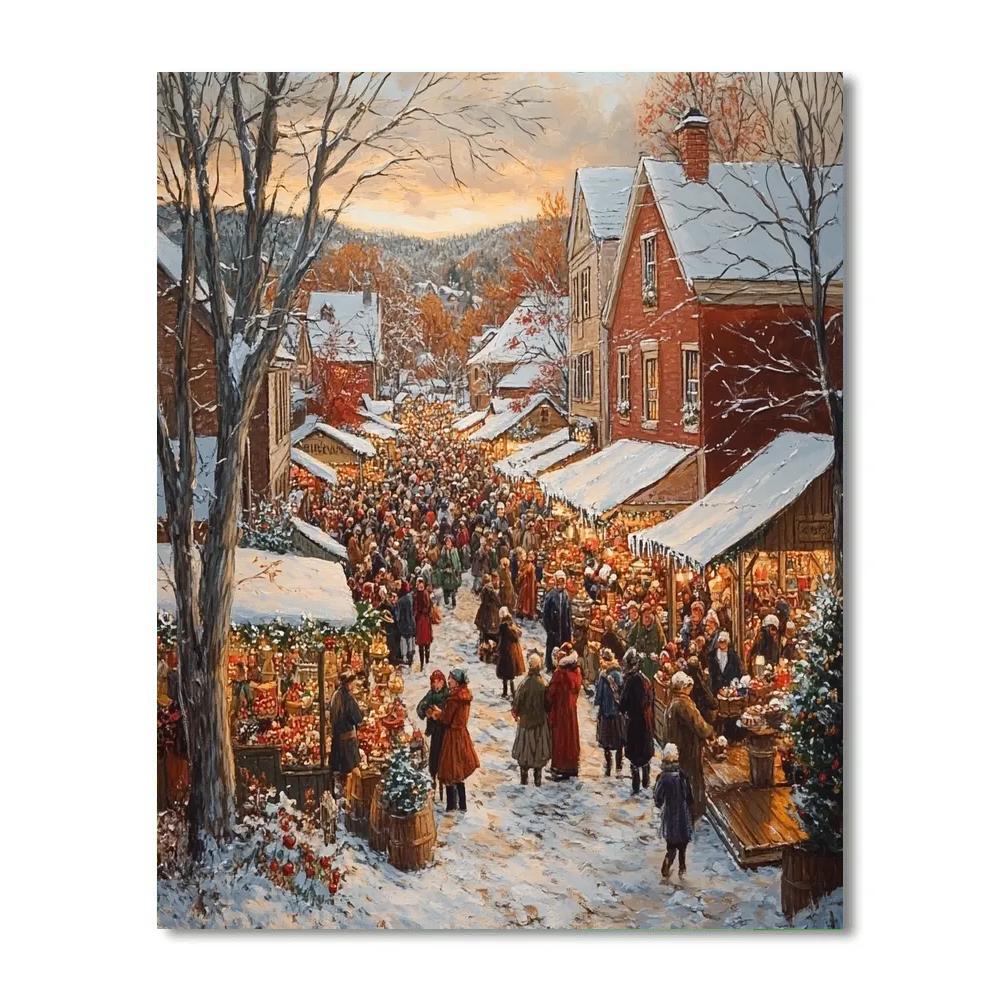 Bruegel Inspired Winter Market Painting by numbers kit