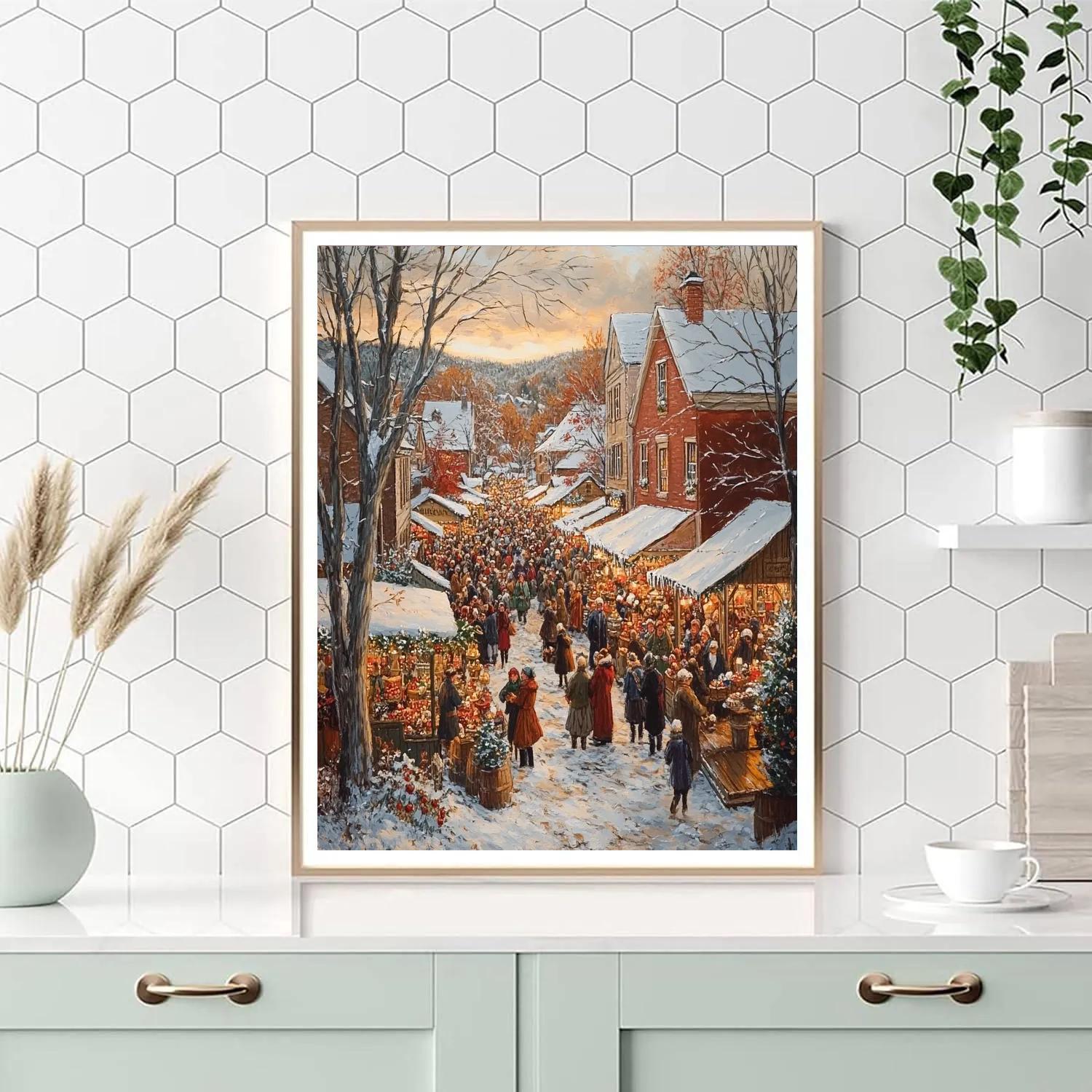 Bruegel Inspired Winter Market Painting by numbers kit