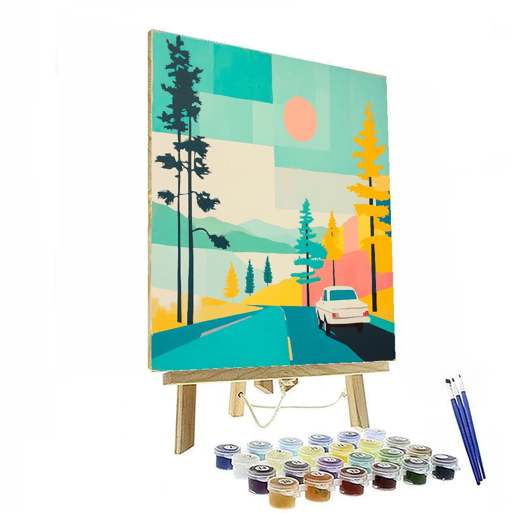 David Hockney Inspired Road Trip DIY paint by numbers