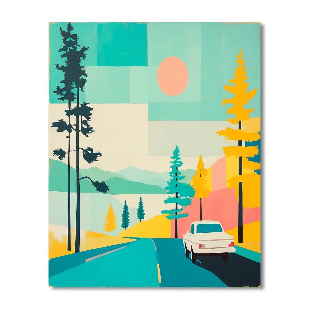 David Hockney Inspired Road Trip DIY paint by numbers