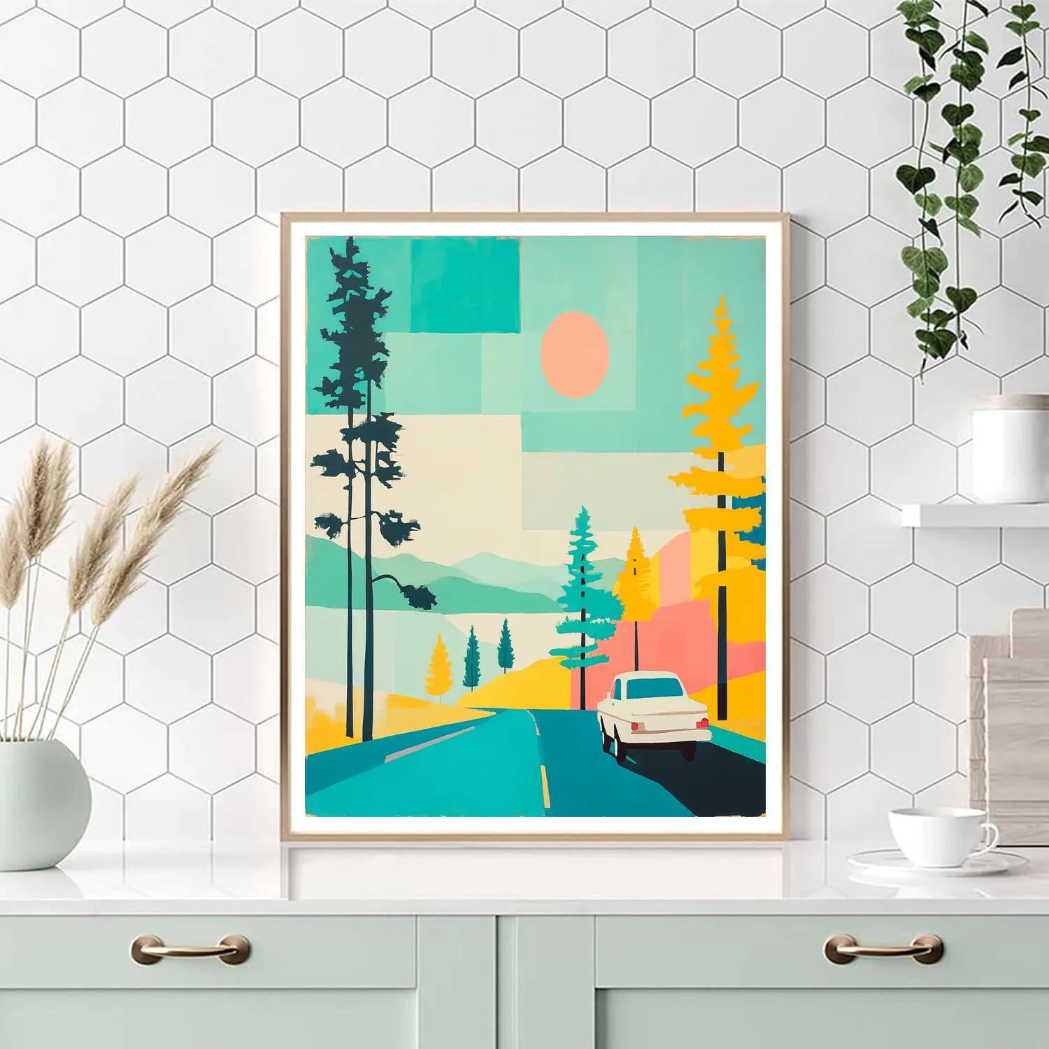 David Hockney Inspired Road Trip DIY paint by numbers