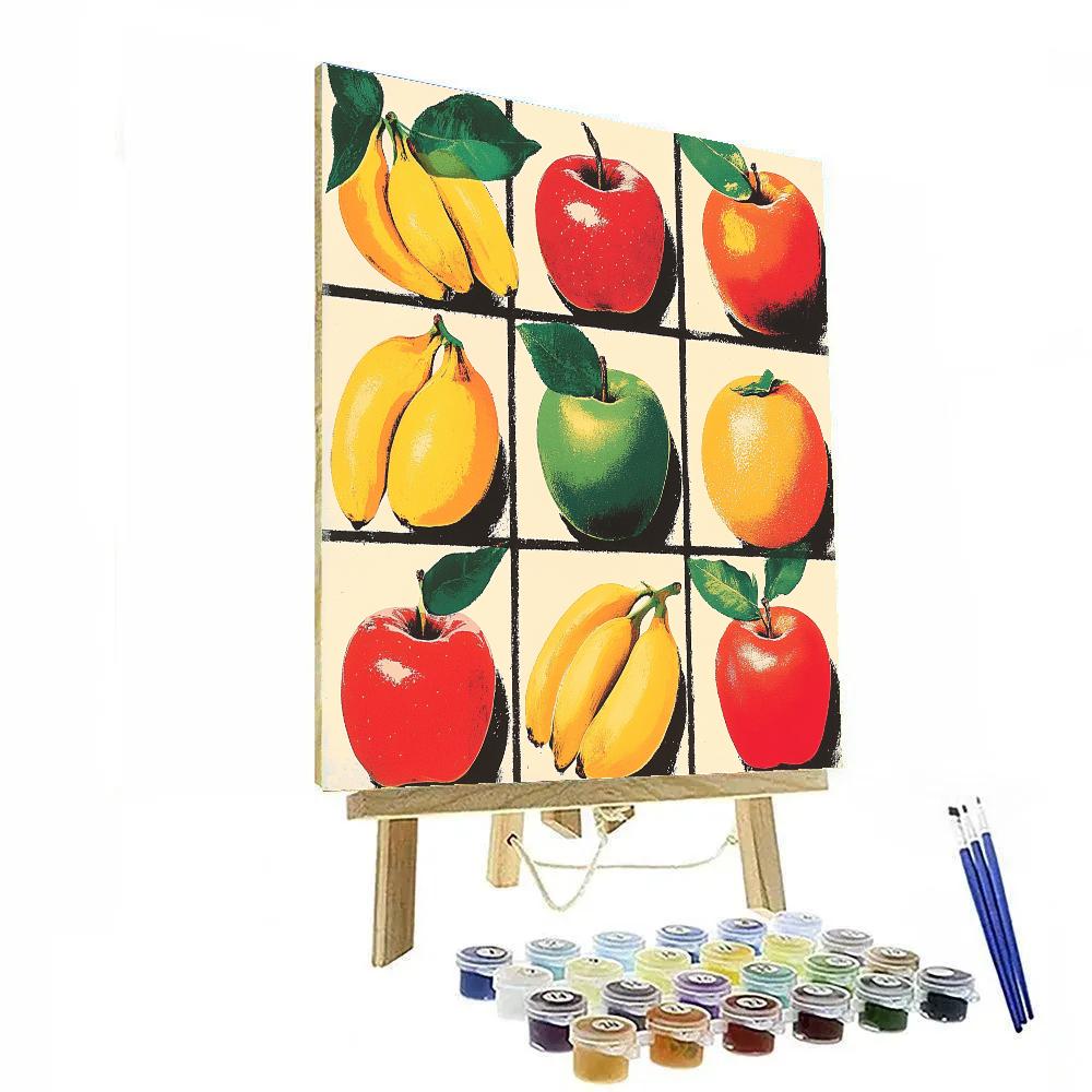 Andy Warhol Inspired Pop Art Fruit paint by numbers
