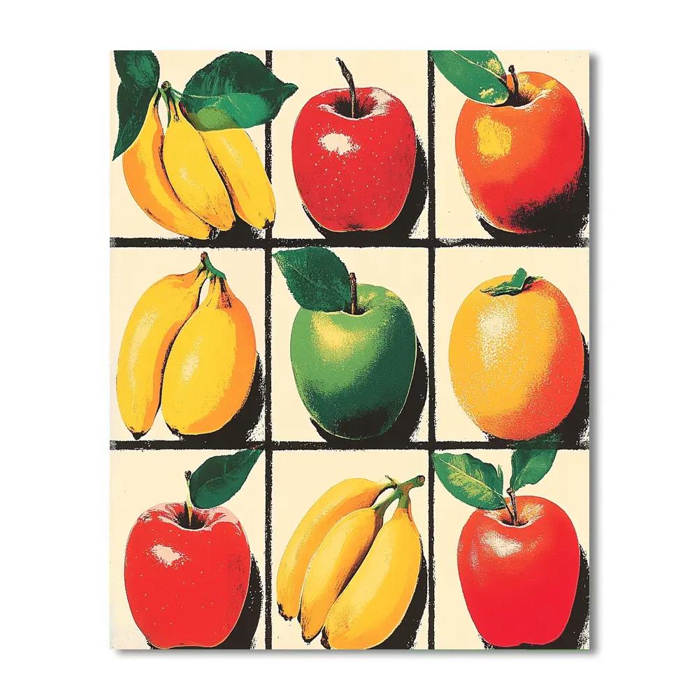 Andy Warhol Inspired Pop Art Fruit paint by numbers