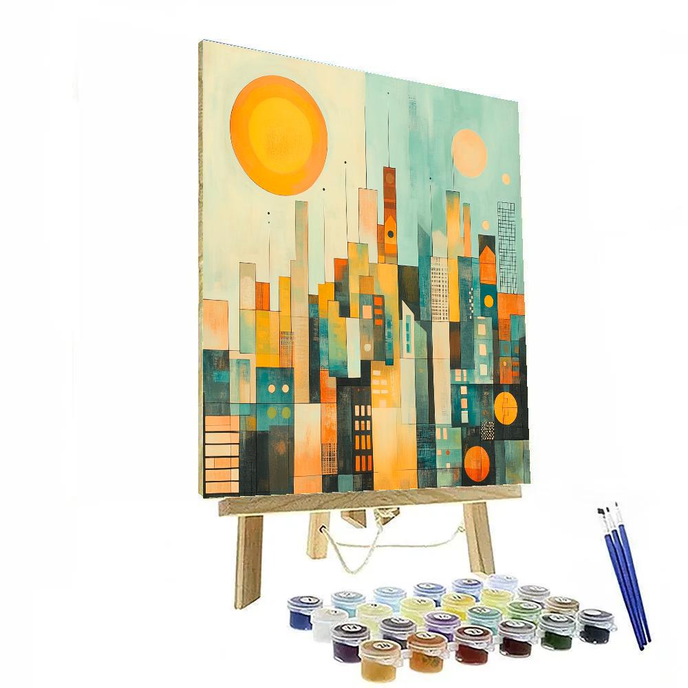 Paul Klee Inspired Geometric Cityscape Paint by numbers kits