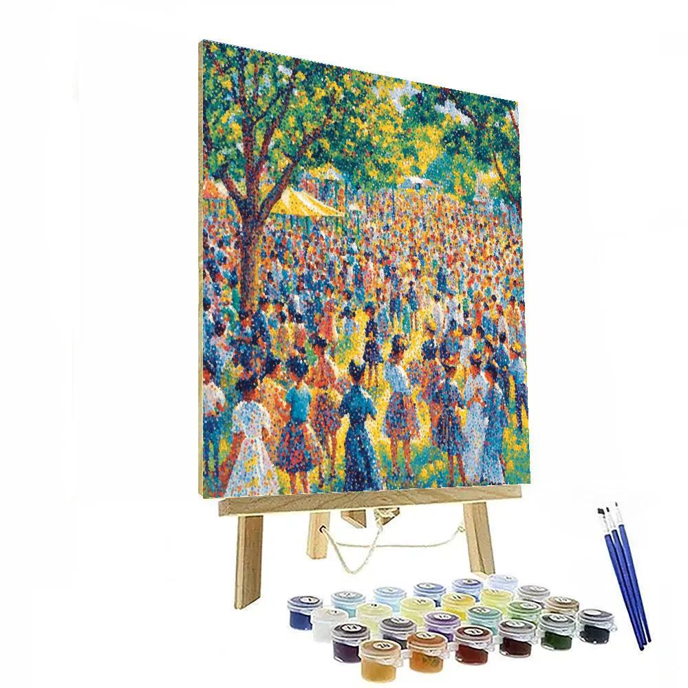 Georges Seurat Inspired Festival Pointillism paint by color