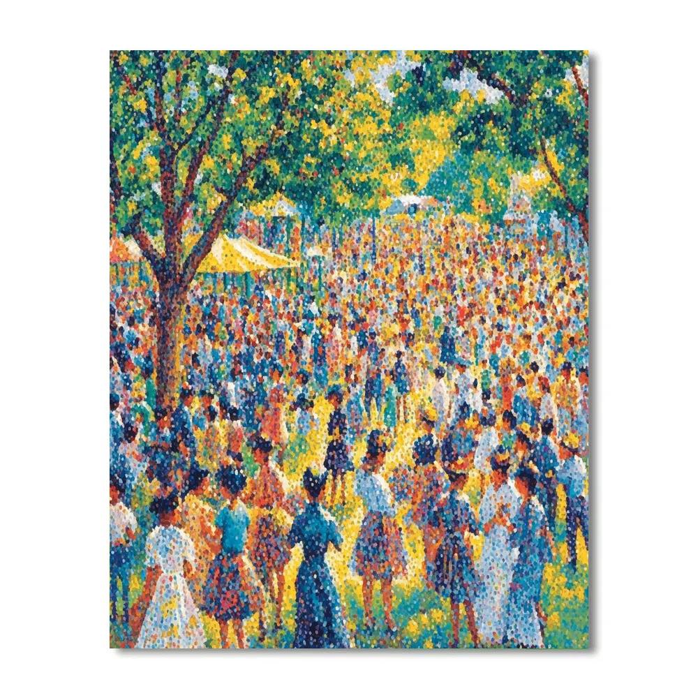 Georges Seurat Inspired Festival Pointillism paint by color