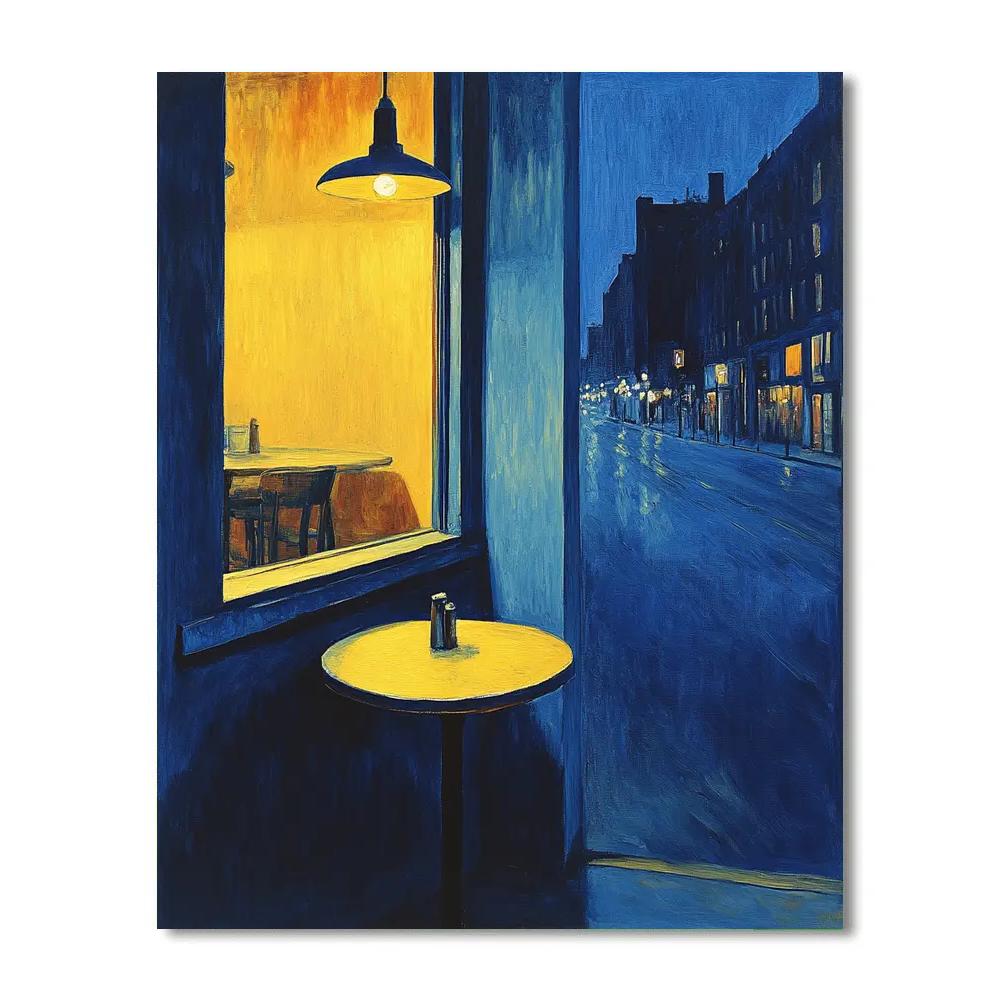 Edward Hopper Inspired Lonely Cafe Paint by numbers kits