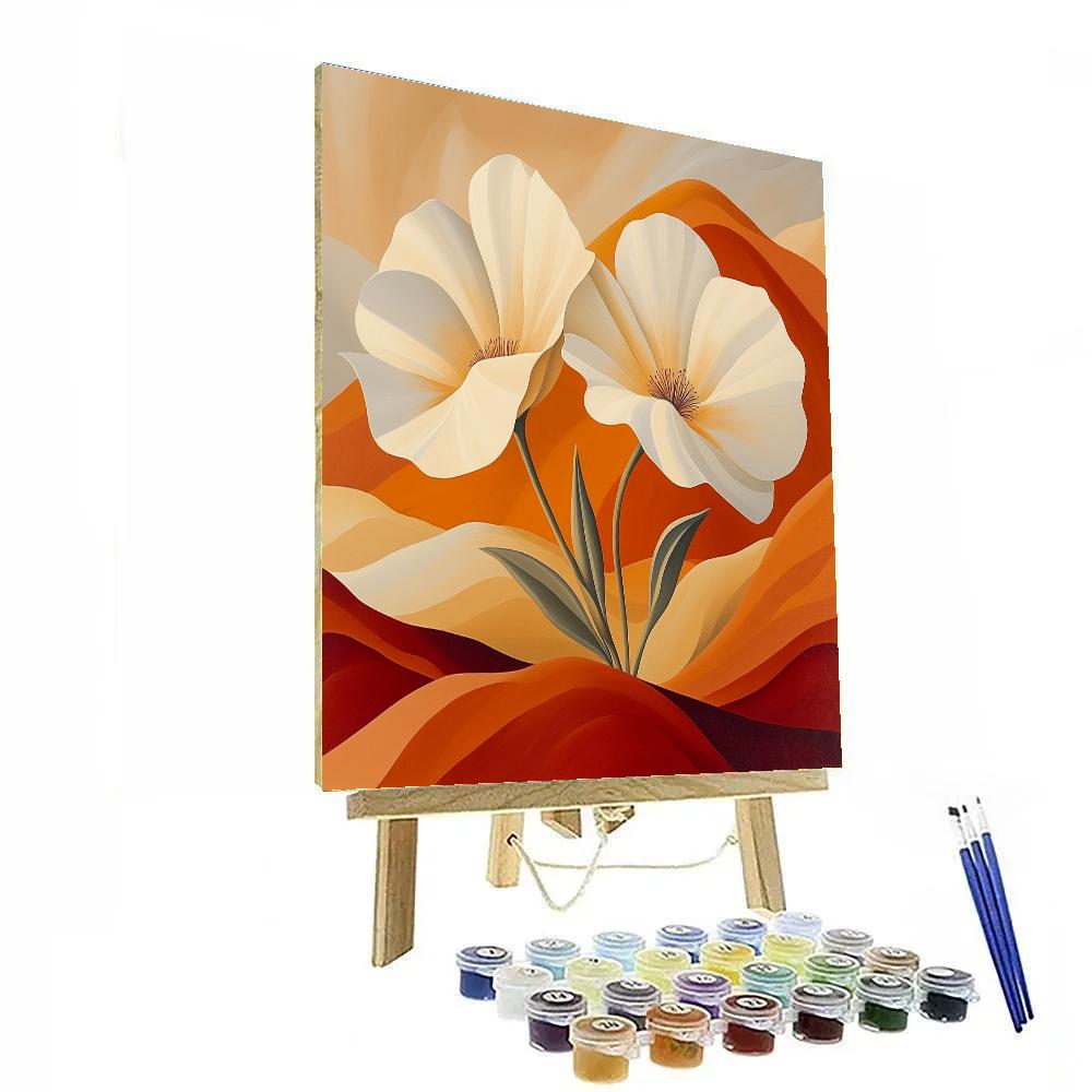 Georgia O’Keeffe Inspired Desert Flowers paint by number