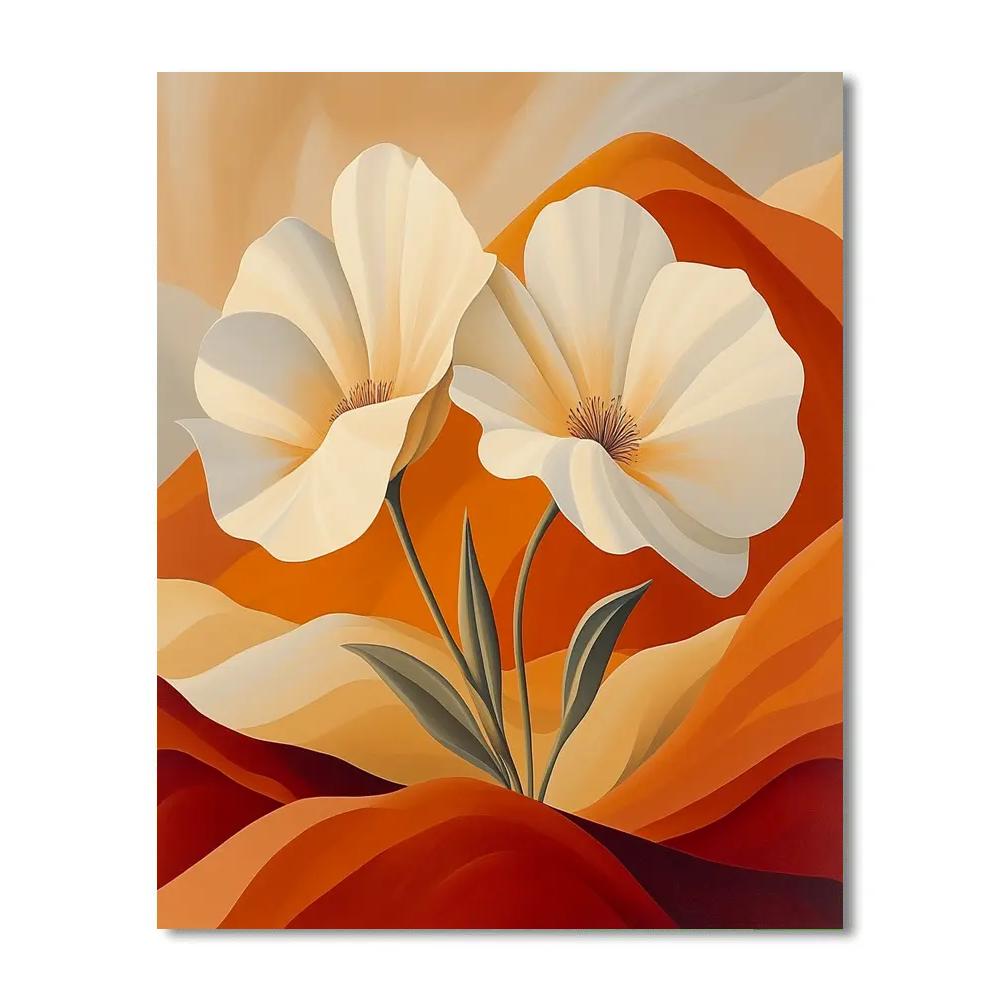 Georgia O’Keeffe Inspired Desert Flowers paint by number