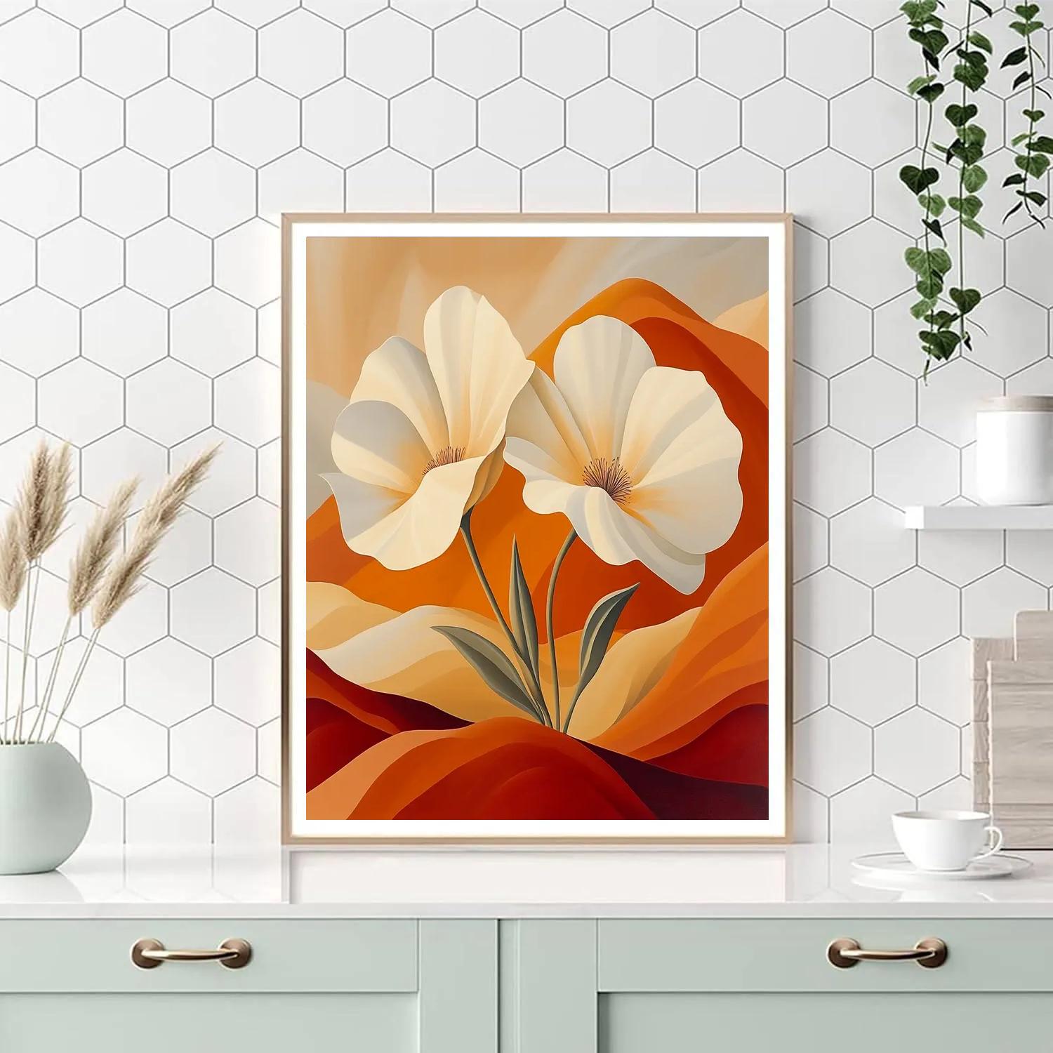 Georgia O’Keeffe Inspired Desert Flowers paint by number