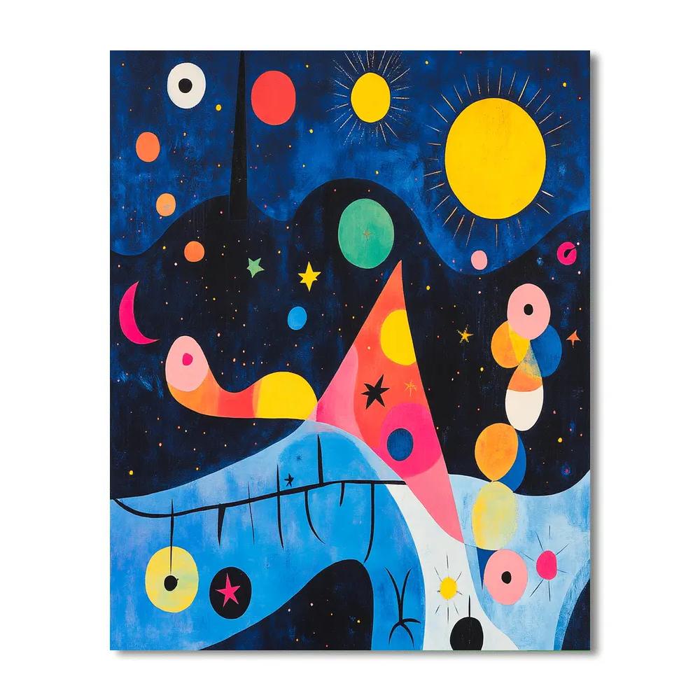 Joan Miró Inspired Celestial Patterns paint by number
