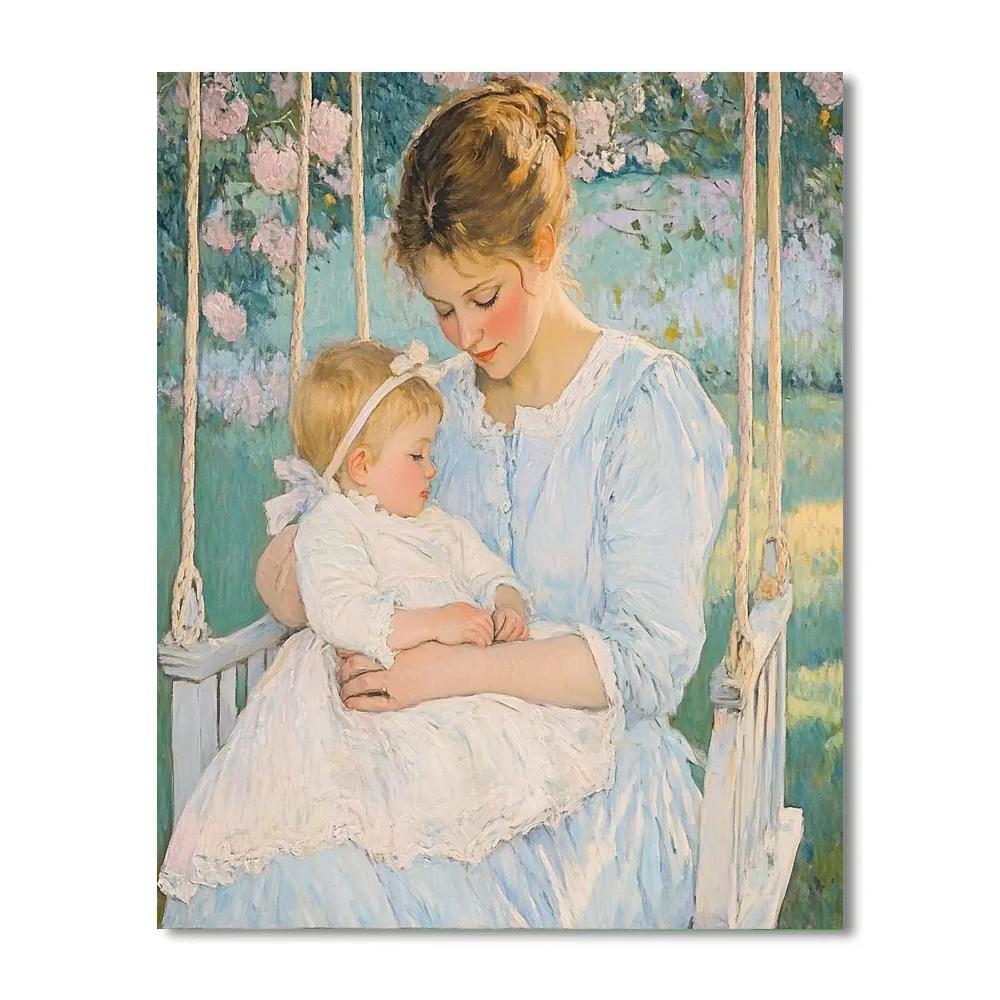 Mary Cassatt Inspired Tender Motherhood Number painting