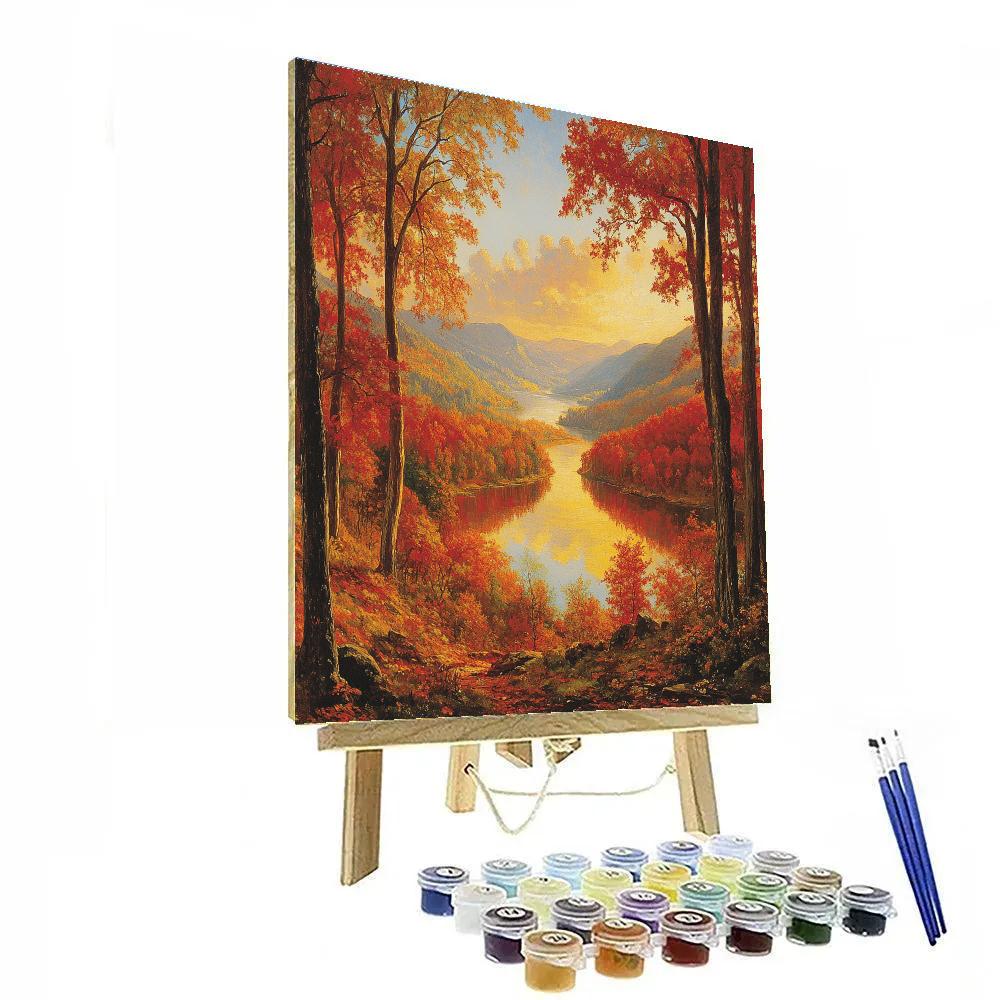 Thomas Cole Inspired Autumn Landscape paint by number