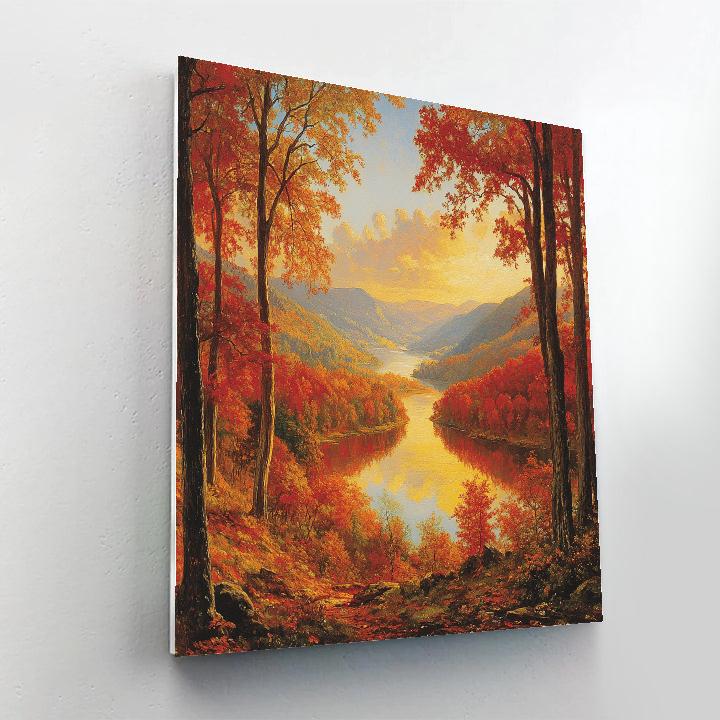 Thomas Cole Inspired Autumn Landscape paint by number