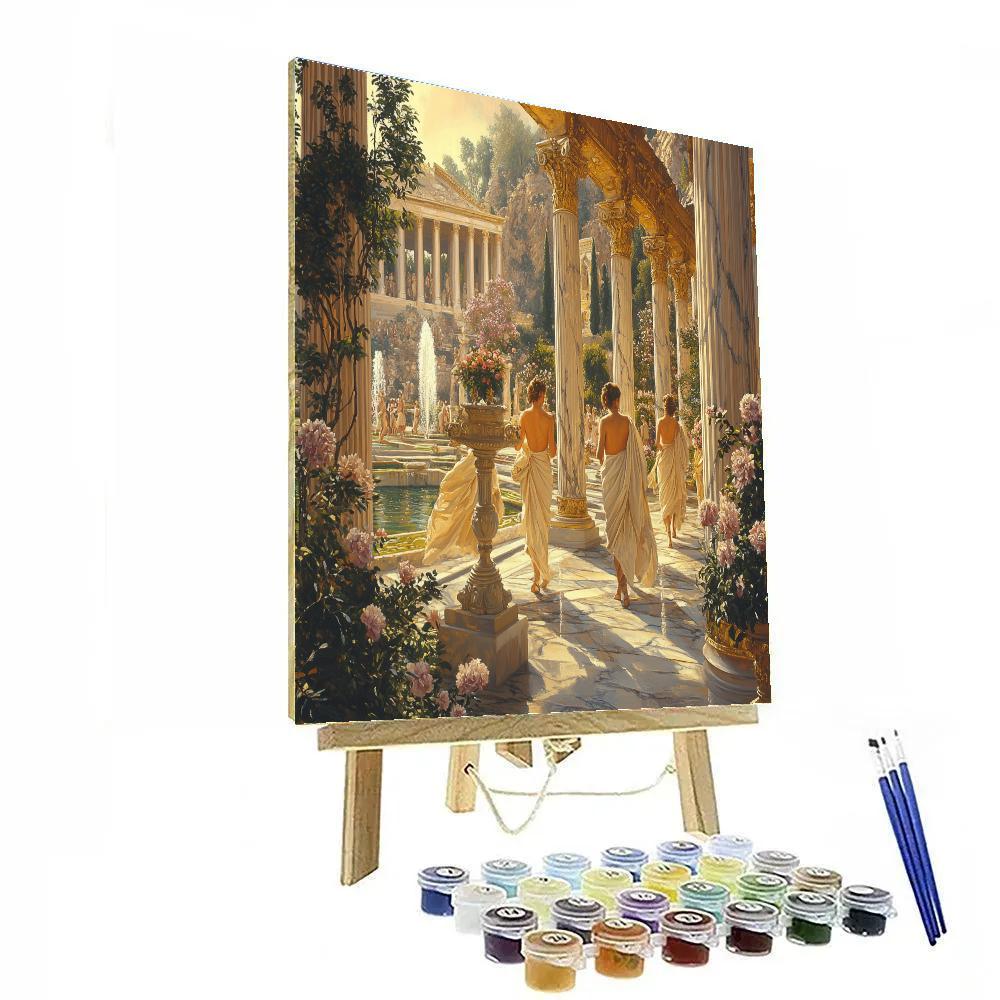 Lawrence Alma-Tadema Inspired Ancient Roman Garden Paint by numbers art
