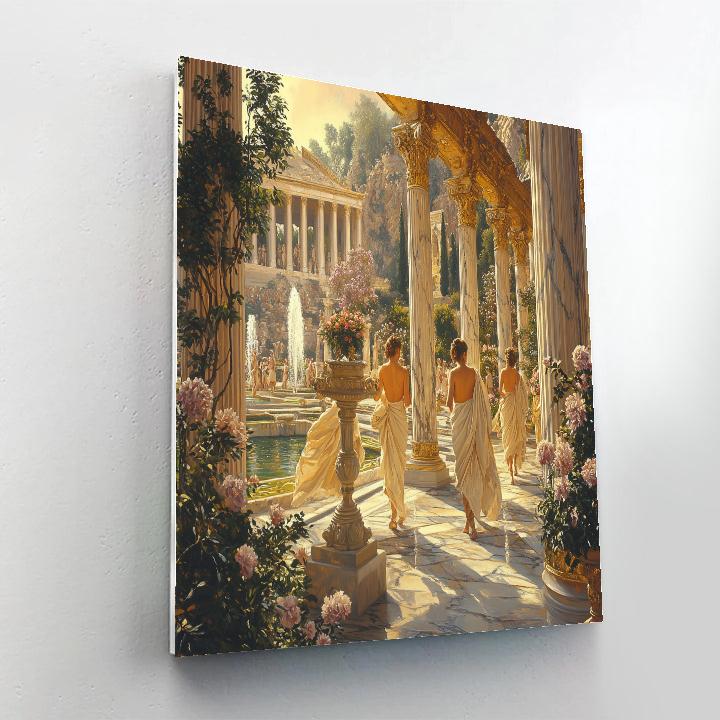 Lawrence Alma-Tadema Inspired Ancient Roman Garden Paint by numbers art