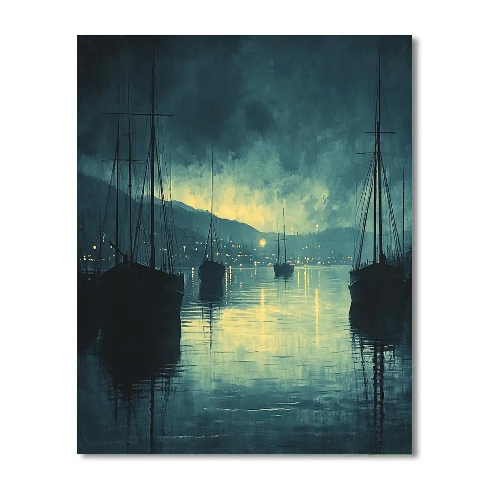 James McNeill Whistler Inspired Evening Harbor Paint by numbers kits