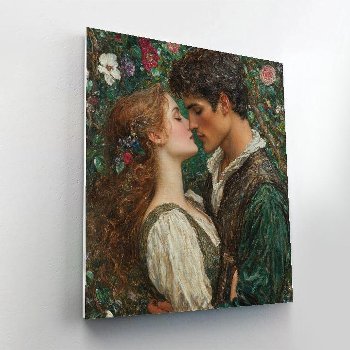 Dante Gabriel Rossetti Inspired Romantic Couple DIY paint by numbers