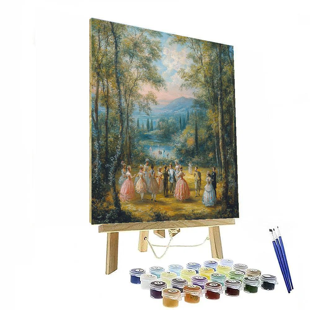 Antoine Watteau Inspired Festival Gathering DIY paint by numbers