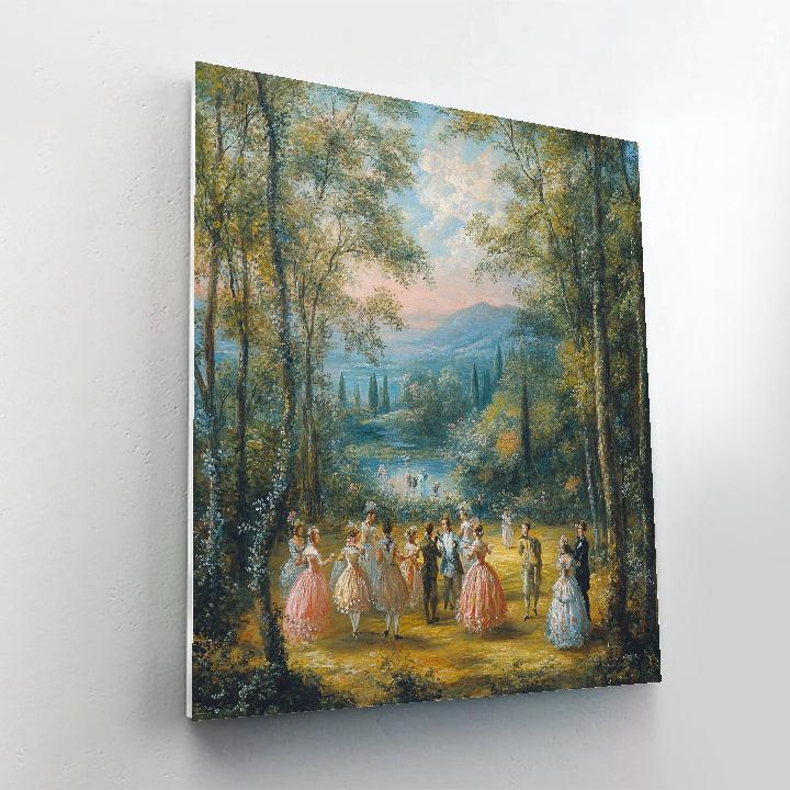 Antoine Watteau Inspired Festival Gathering DIY paint by numbers