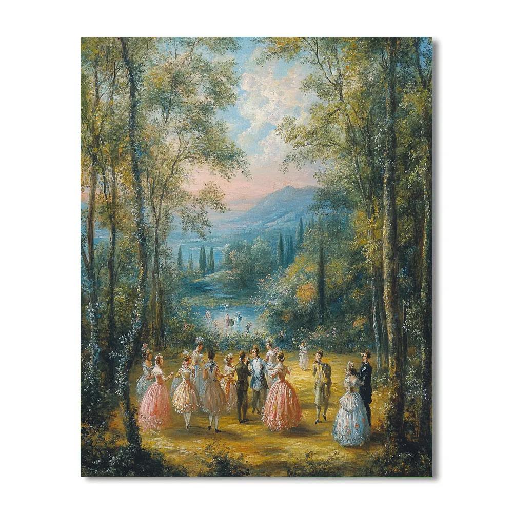 Antoine Watteau Inspired Festival Gathering DIY paint by numbers