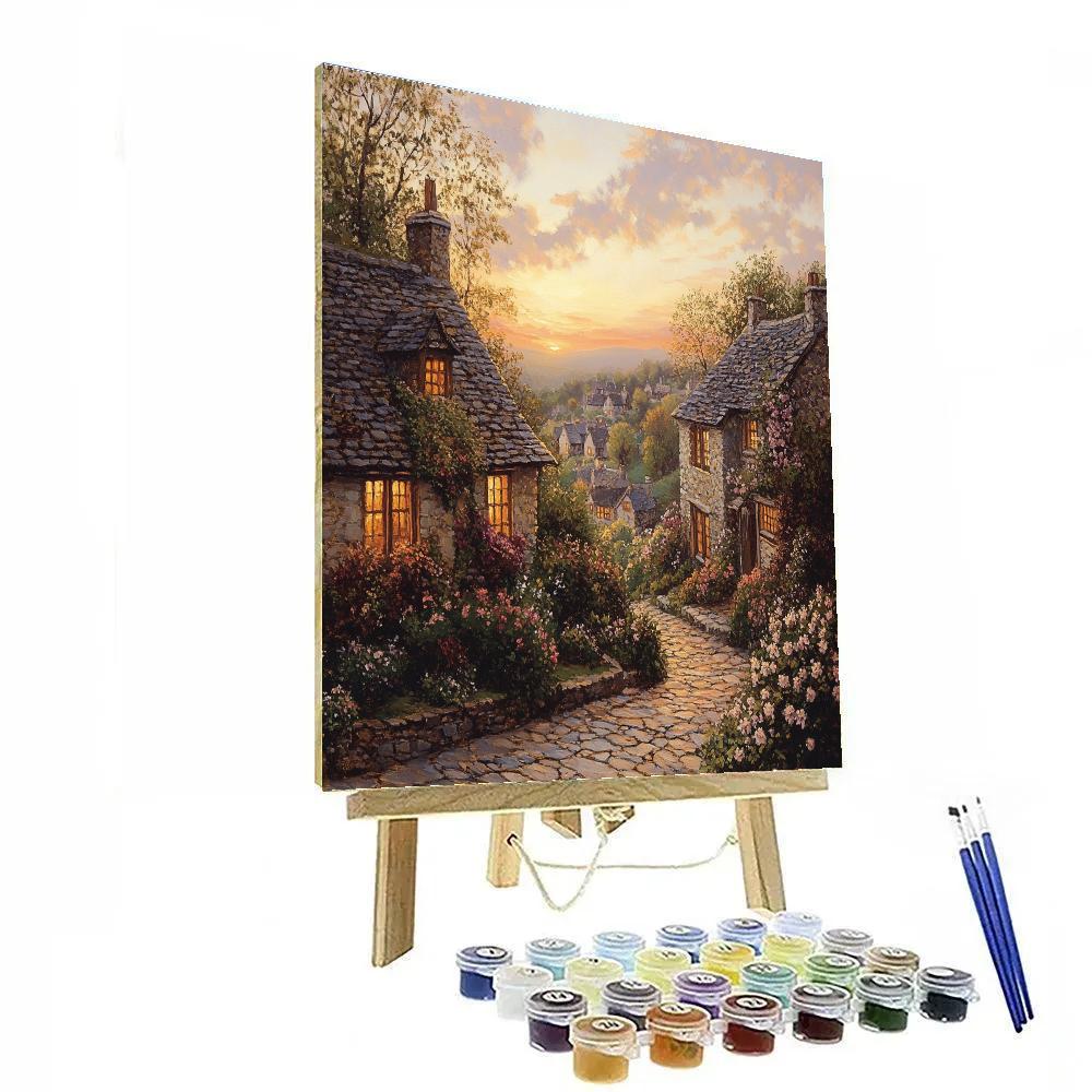 William Holman Hunt Inspired Sunrise Over Village Paint by numbers kits